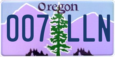 OR license plate 007LLN