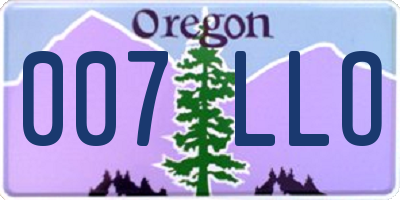 OR license plate 007LLO
