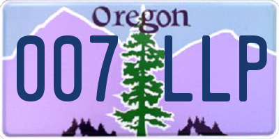 OR license plate 007LLP