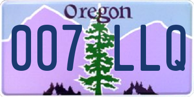 OR license plate 007LLQ