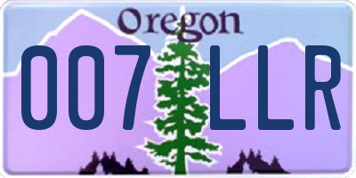 OR license plate 007LLR