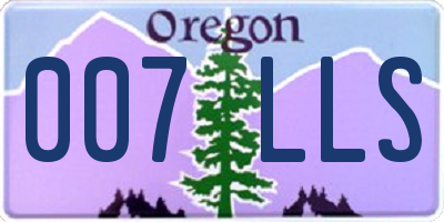 OR license plate 007LLS