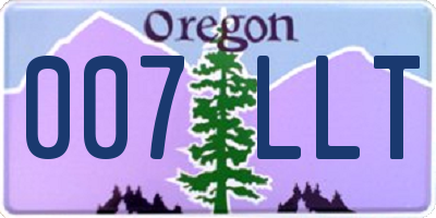 OR license plate 007LLT