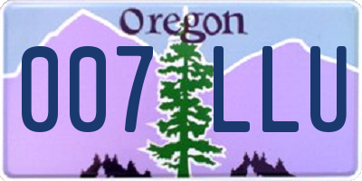 OR license plate 007LLU