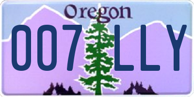 OR license plate 007LLY