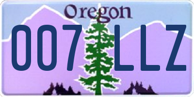 OR license plate 007LLZ