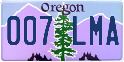 OR license plate 007LMA