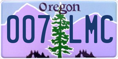 OR license plate 007LMC