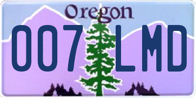 OR license plate 007LMD