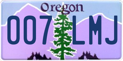 OR license plate 007LMJ