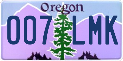 OR license plate 007LMK