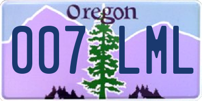 OR license plate 007LML
