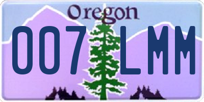 OR license plate 007LMM