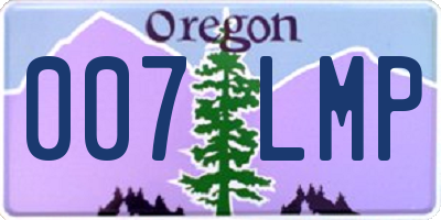 OR license plate 007LMP