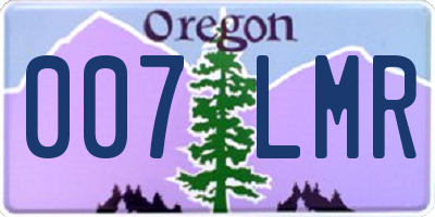 OR license plate 007LMR