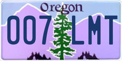 OR license plate 007LMT