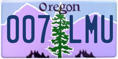 OR license plate 007LMU