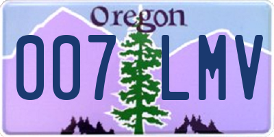 OR license plate 007LMV
