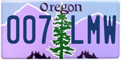 OR license plate 007LMW