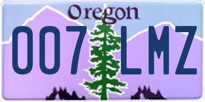 OR license plate 007LMZ