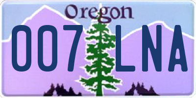 OR license plate 007LNA