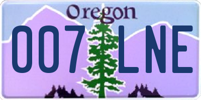 OR license plate 007LNE