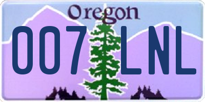 OR license plate 007LNL