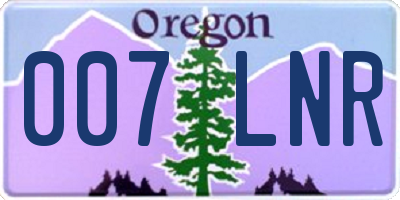 OR license plate 007LNR