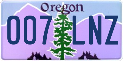 OR license plate 007LNZ