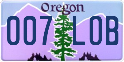 OR license plate 007LOB