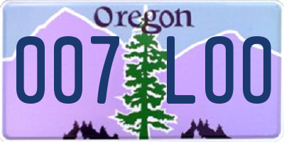 OR license plate 007LOO