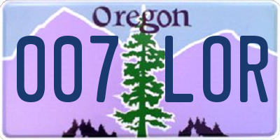 OR license plate 007LOR