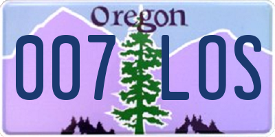 OR license plate 007LOS