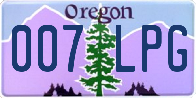 OR license plate 007LPG