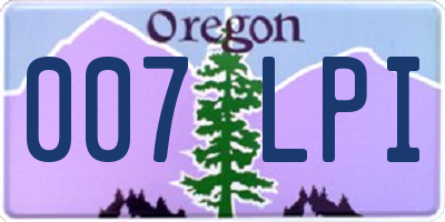 OR license plate 007LPI