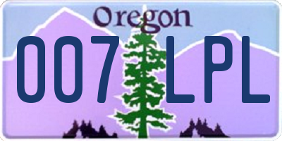 OR license plate 007LPL