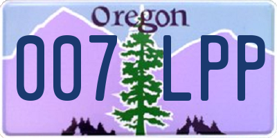 OR license plate 007LPP