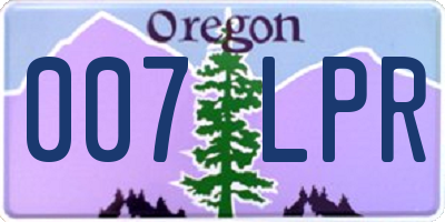 OR license plate 007LPR