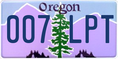OR license plate 007LPT
