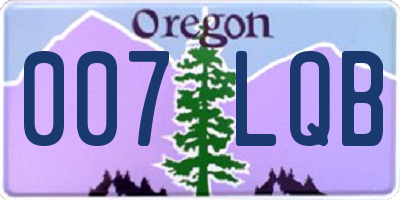 OR license plate 007LQB