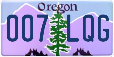 OR license plate 007LQG