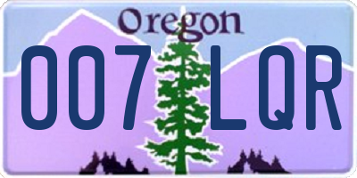 OR license plate 007LQR