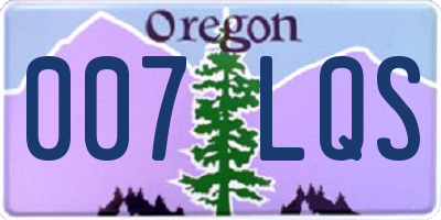 OR license plate 007LQS