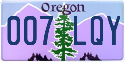 OR license plate 007LQY