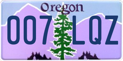 OR license plate 007LQZ