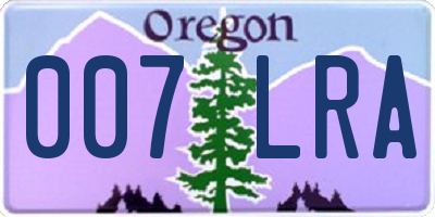 OR license plate 007LRA