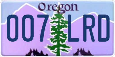 OR license plate 007LRD