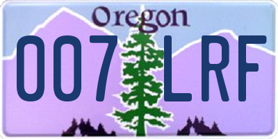 OR license plate 007LRF