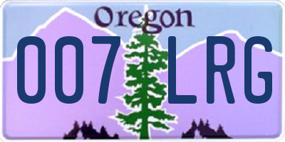 OR license plate 007LRG