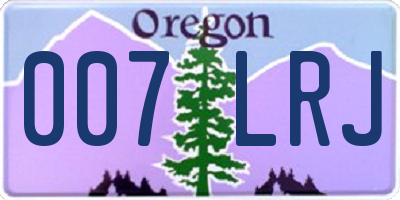 OR license plate 007LRJ